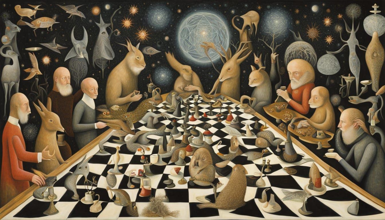 Psychedelic Utopia with Sacred Geometry, Bosch Style