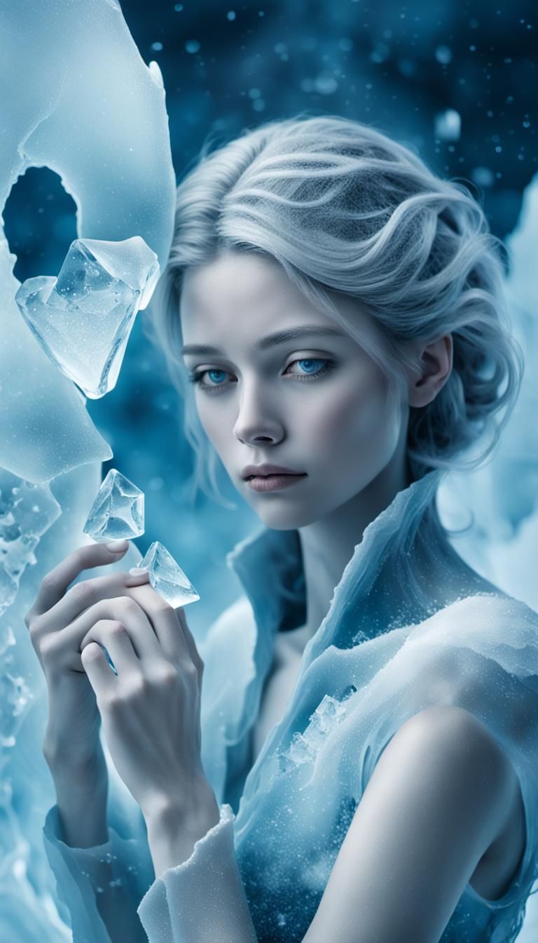Surreal Ice Queen Portrait in Macro Photography