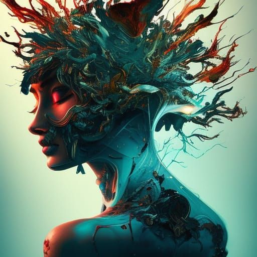 Dark Fantasy Warrior in Hyper-Detailed Digital Art