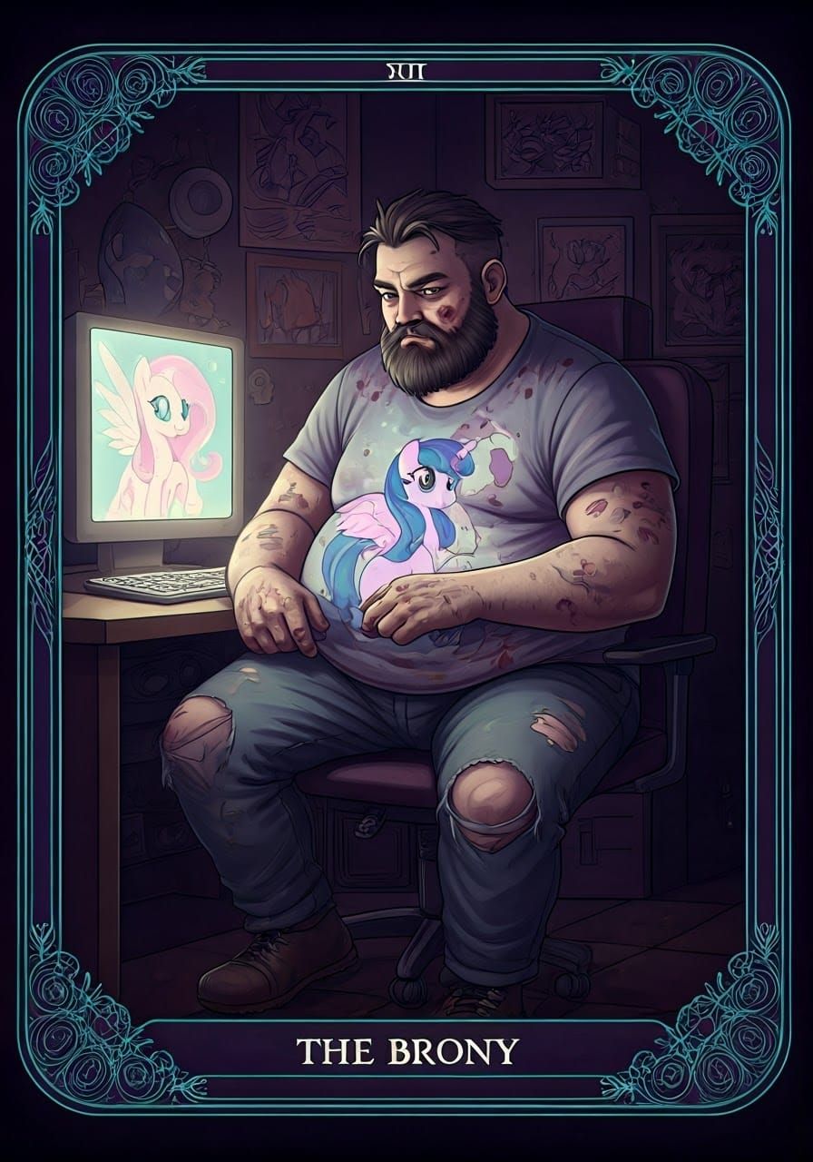 Anime Tarot Card: The Brony in Pastel Style