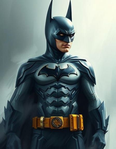 Photorealistic Batman in Fluid Art Style