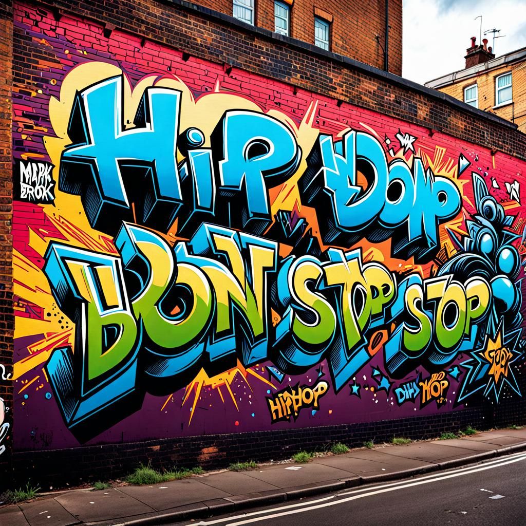 Colorful Cartoon Graffiti Art: Hip Hop Don't Stop