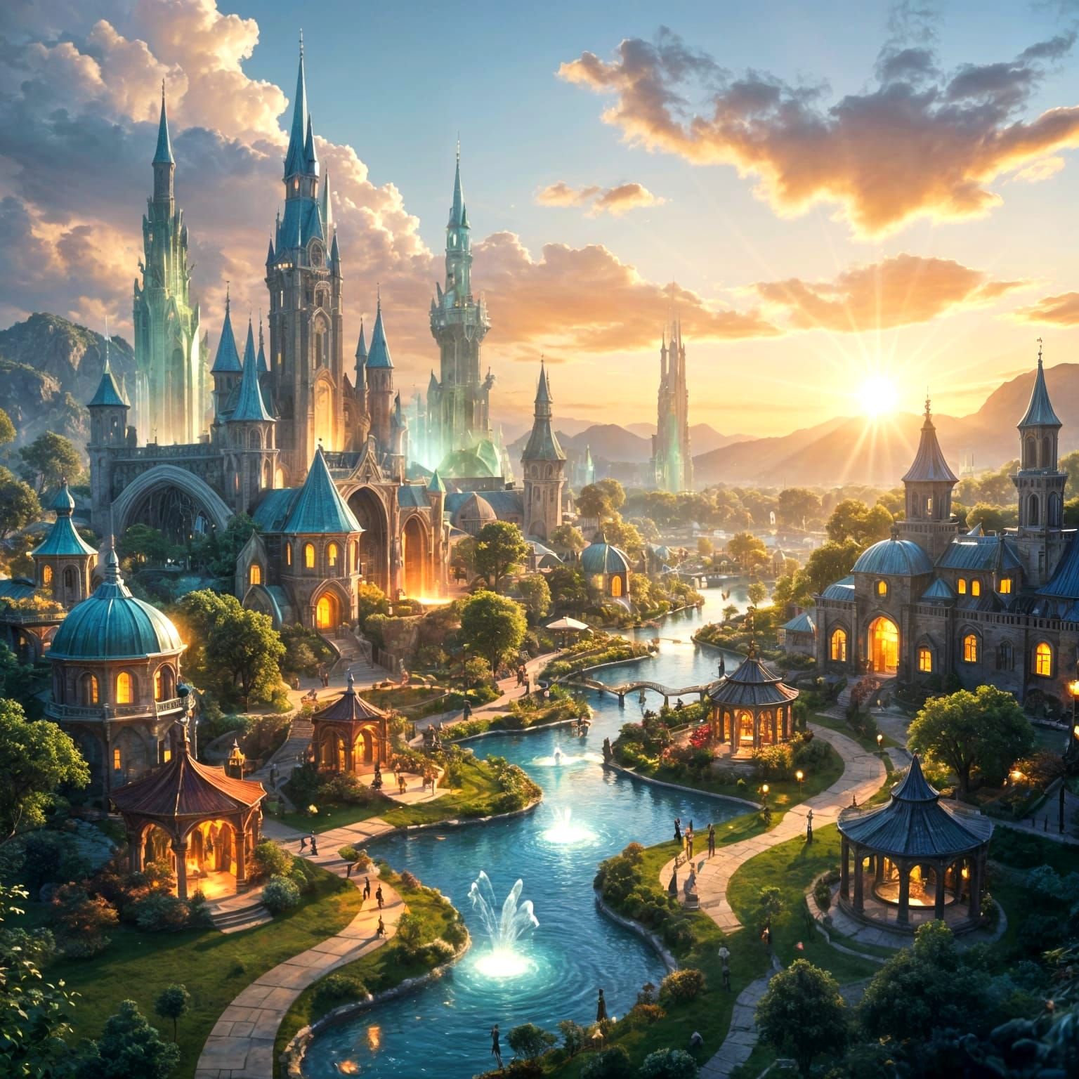 Futuristic Medieval City of Peace and Beauty