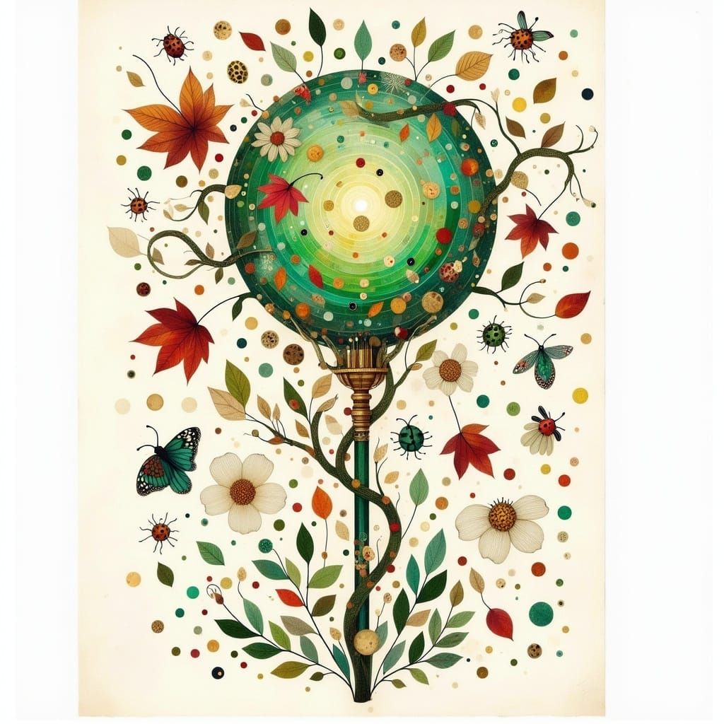 Ornate Staff with Vines and Green Light