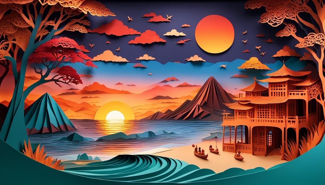 sunset on the beach