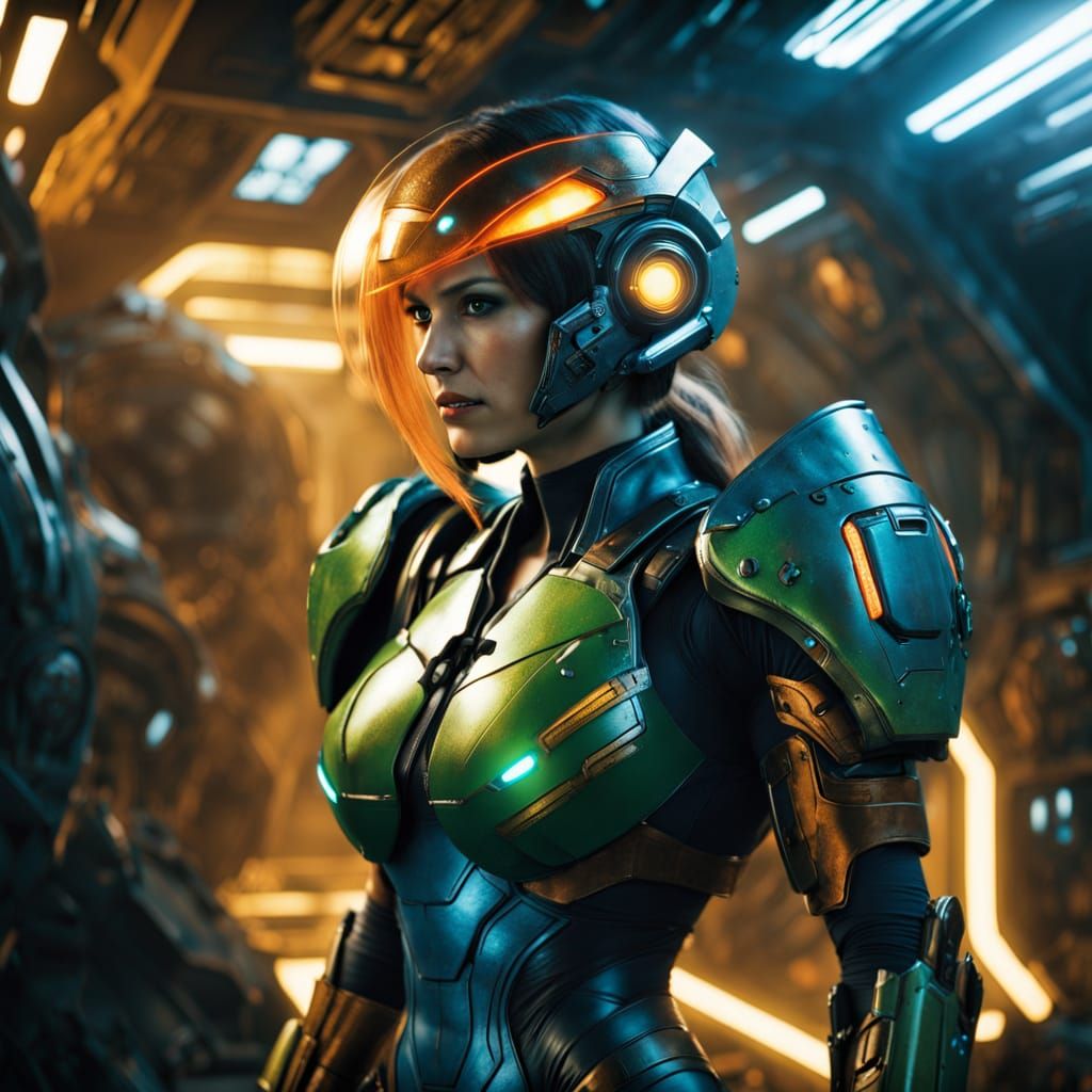 Gina Carano as Futuristic Sci-Fi Warrior in Industrial Metro...