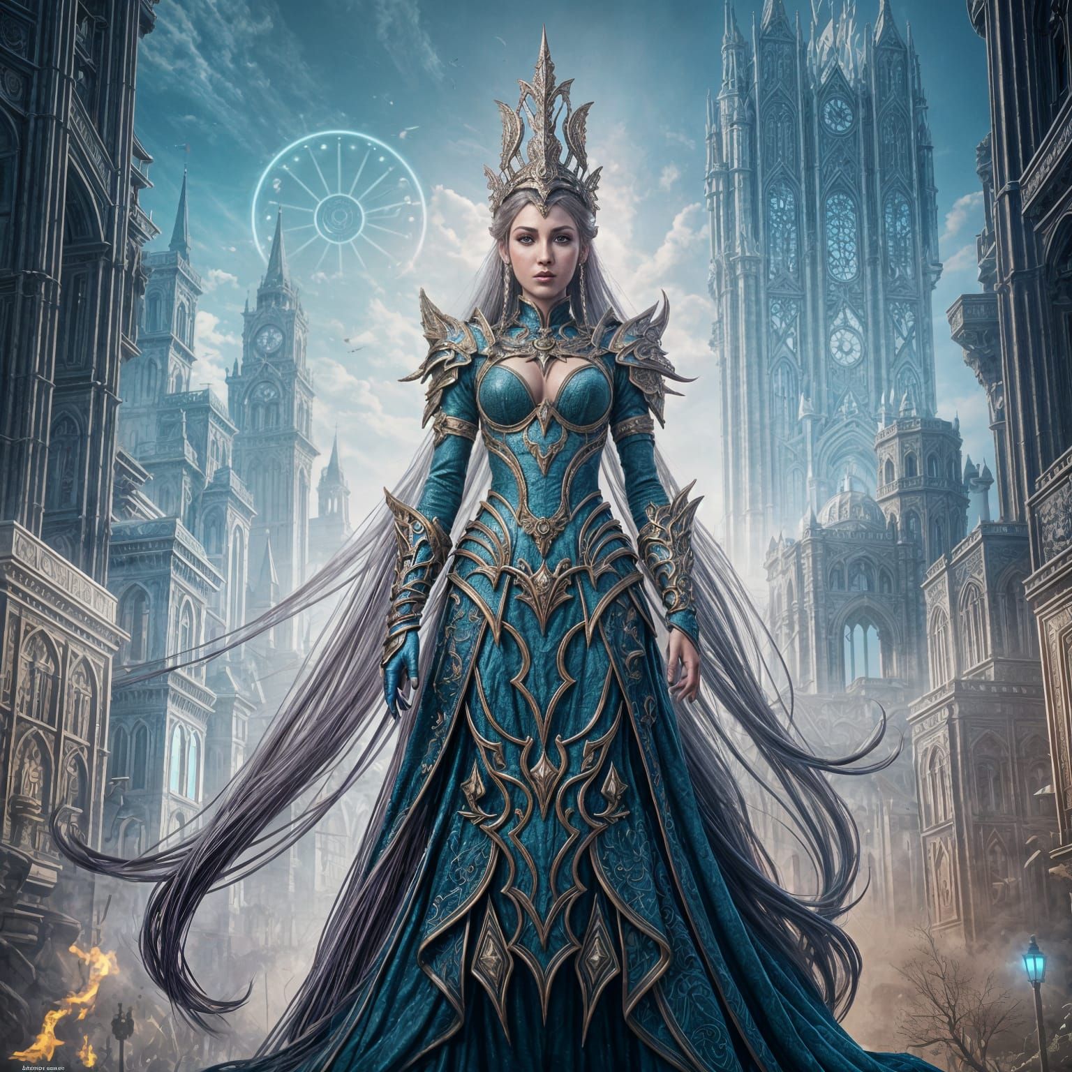 Ethereal Futuristic Fantasy Queen in Splendid Detail