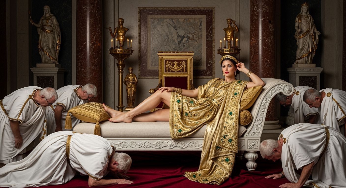 Empress Messalina's Homage: A Regal Roman Scene