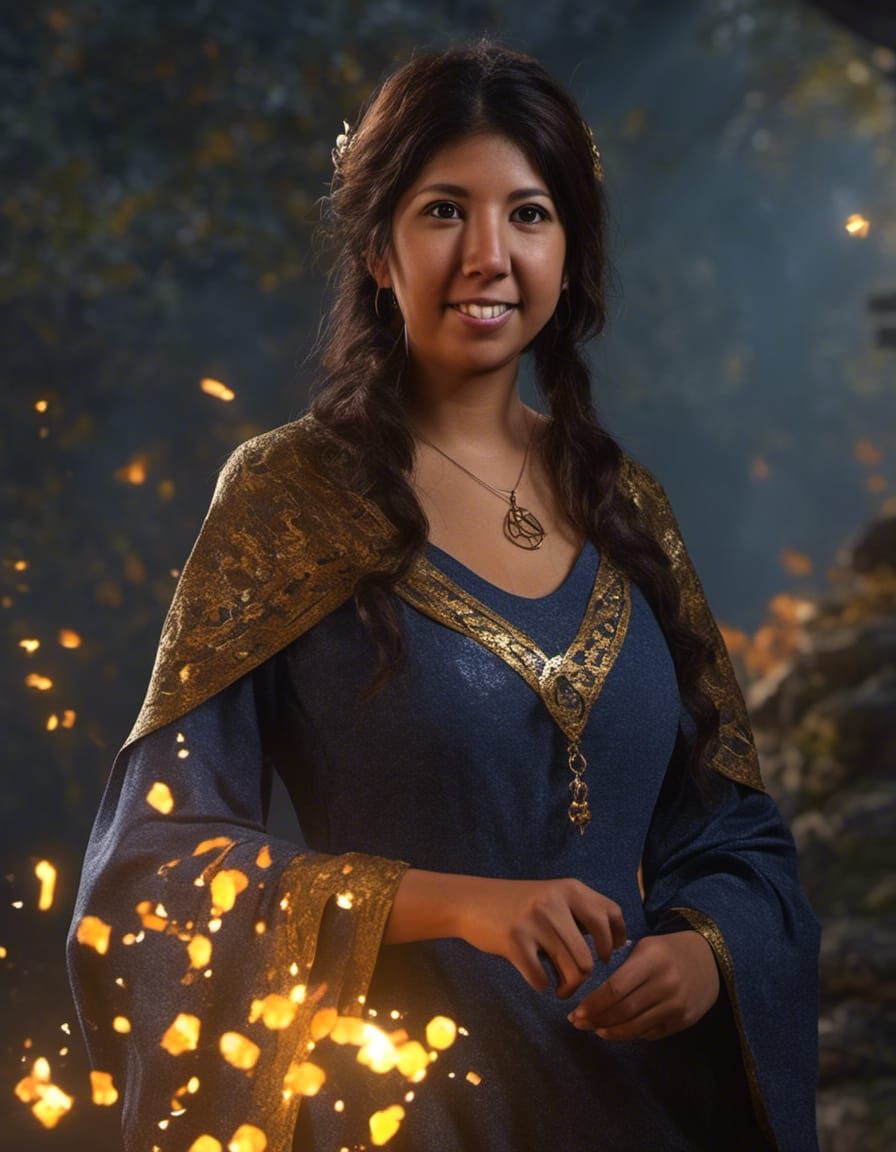 Powerful Sorceress Portrait in Enchanting Style