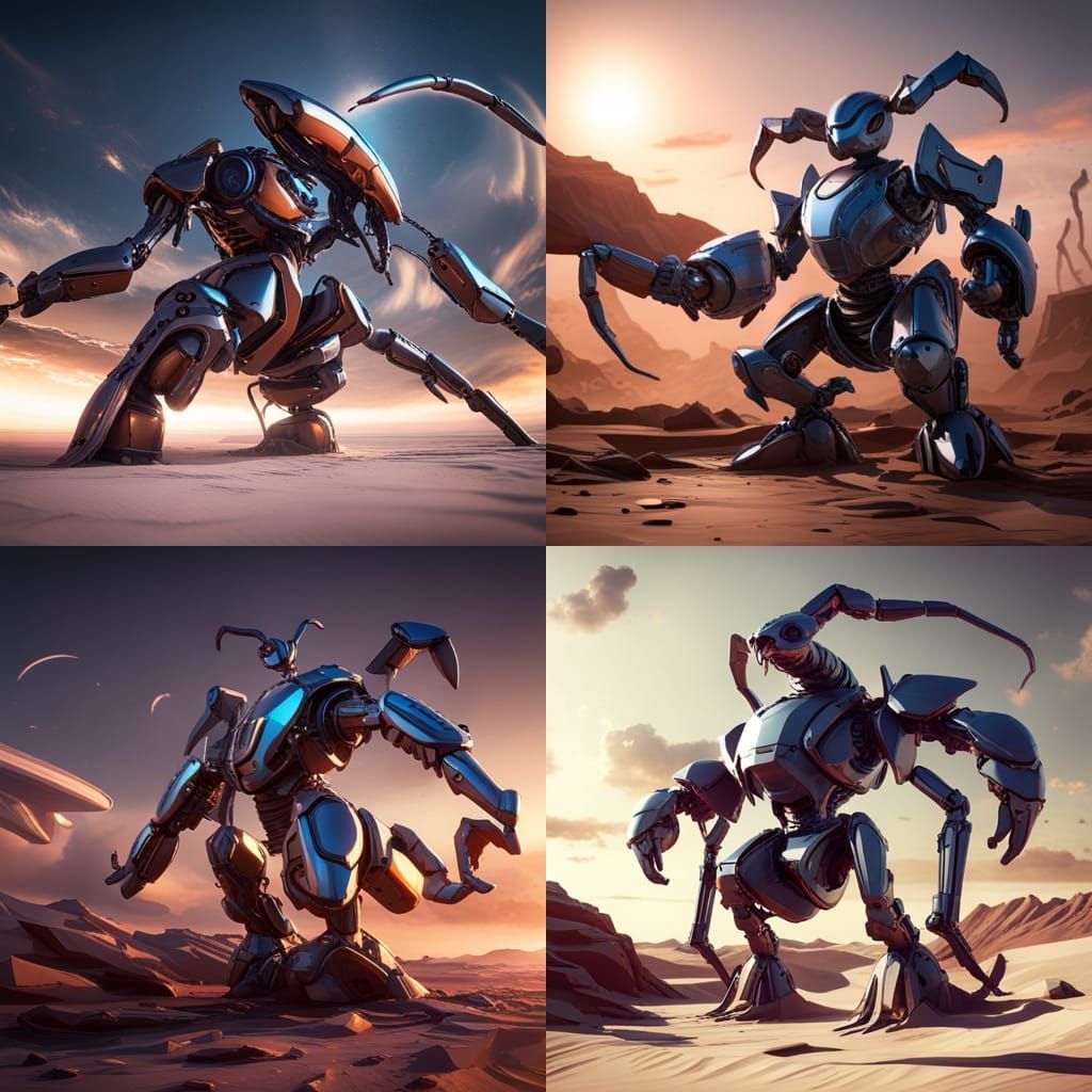 Giant Scorpion Robot in Sci-Fi Cinematic Style
