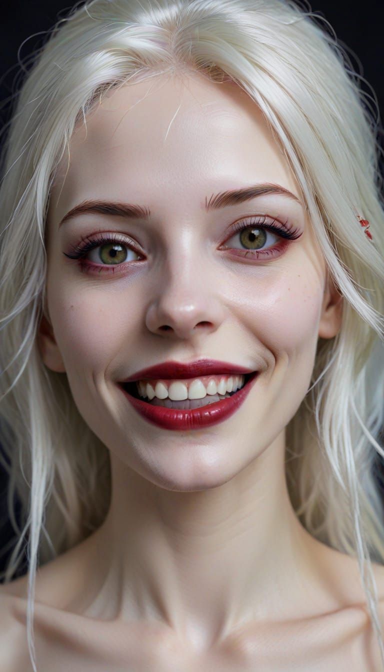 Gothic Scrawny Human Face with Dark Accentuation