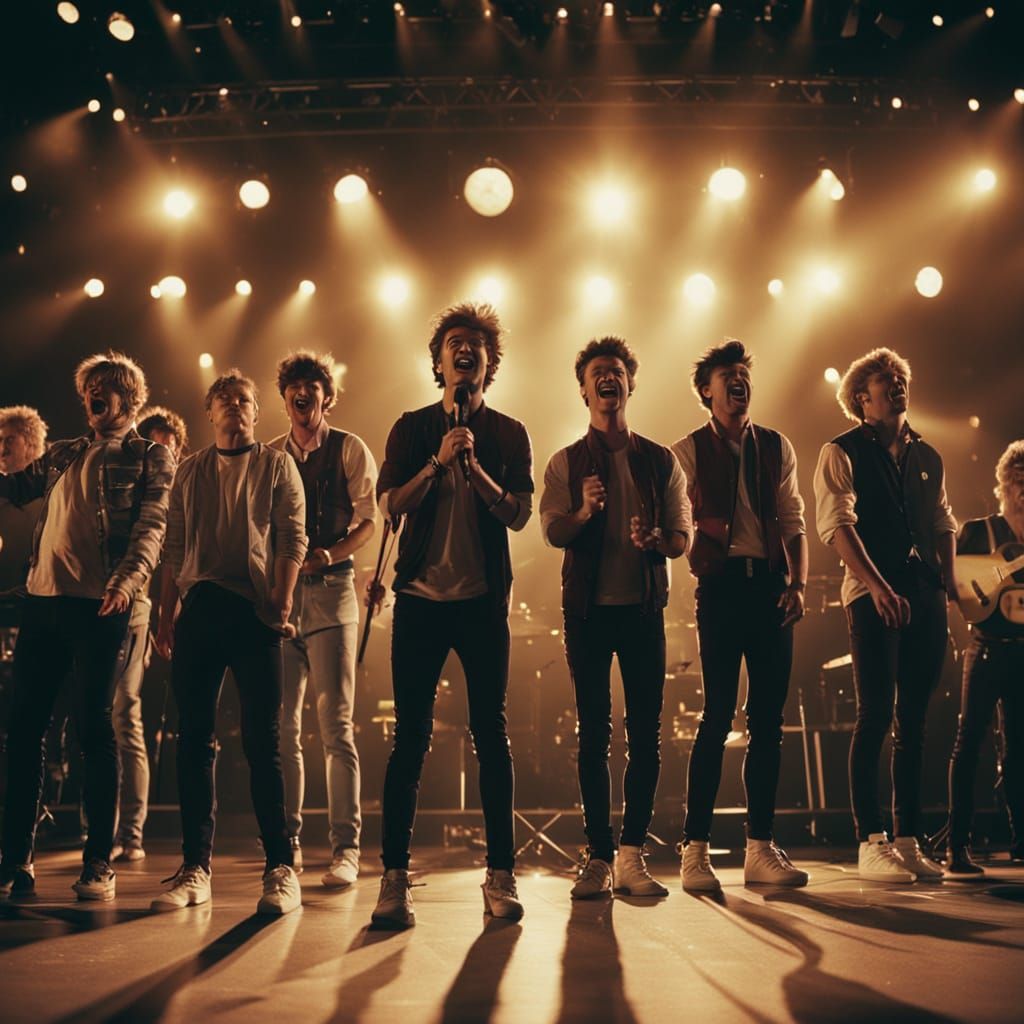 One Direction on Stage in Concert Film Still