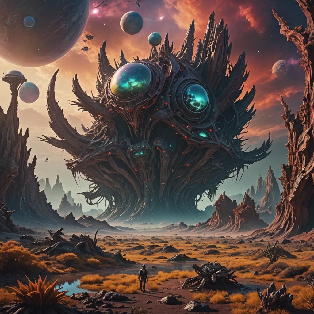 Colorful Alien Ecosystem on a Strange Planet