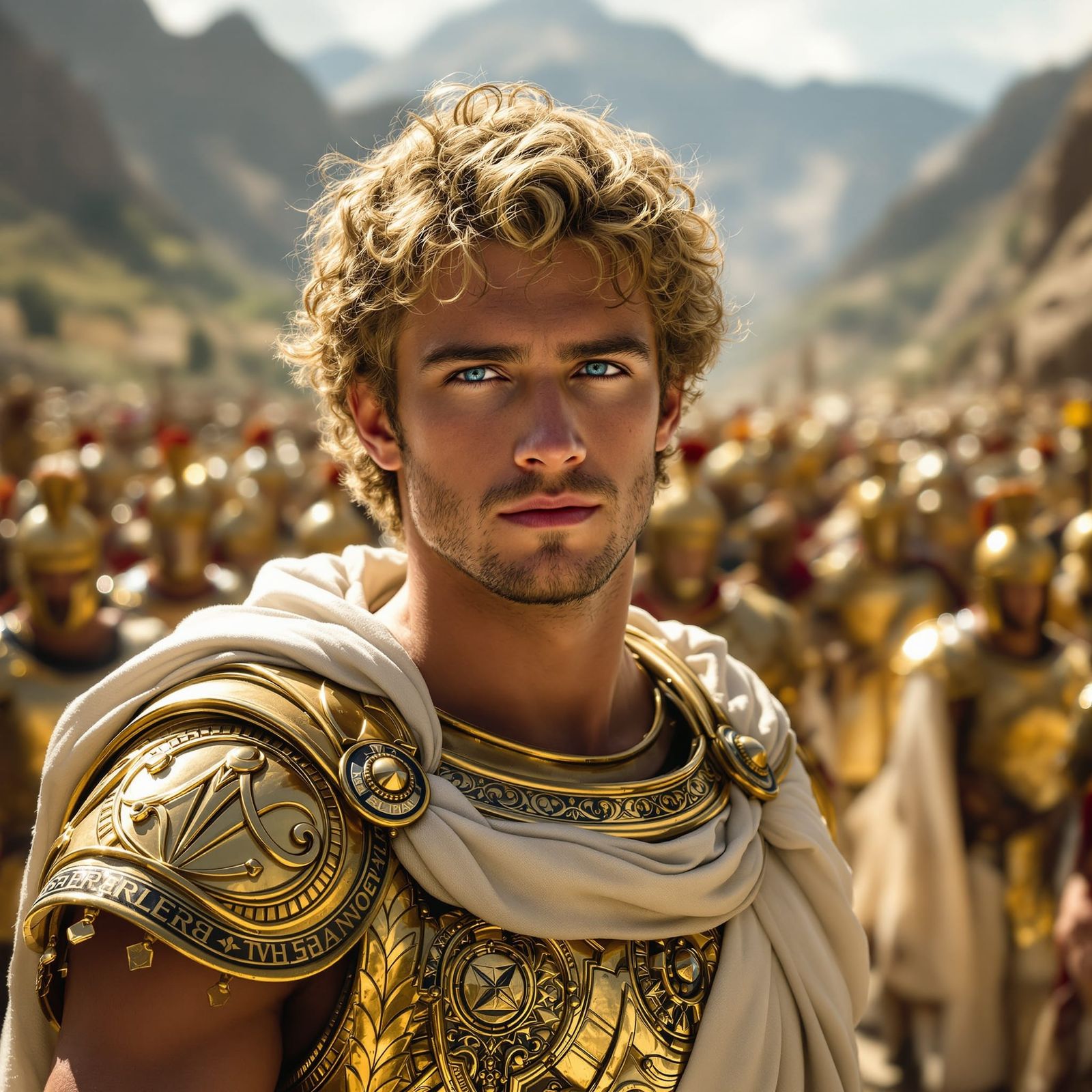 Alexander the Great Leads His Army in Digital Painting