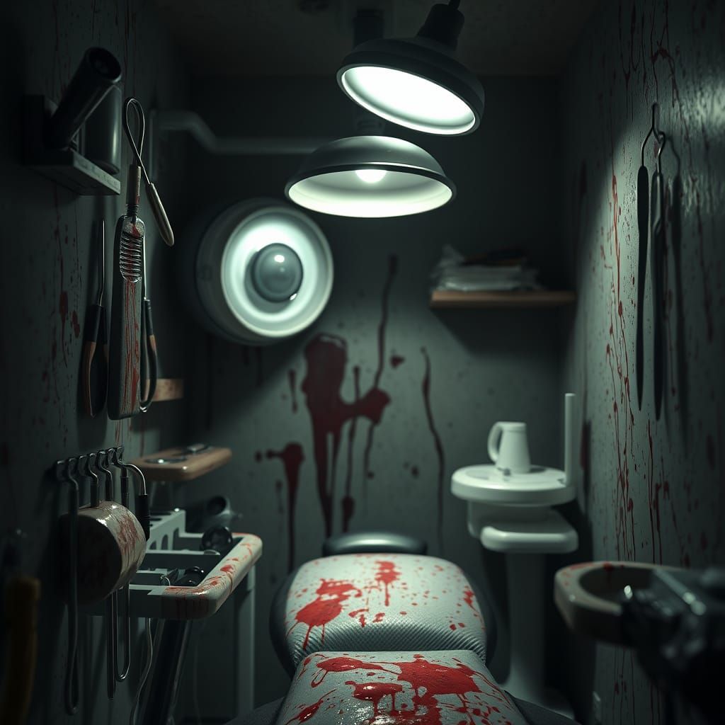 Horror Dentist Cabinet: Macabre Realism in 3D
