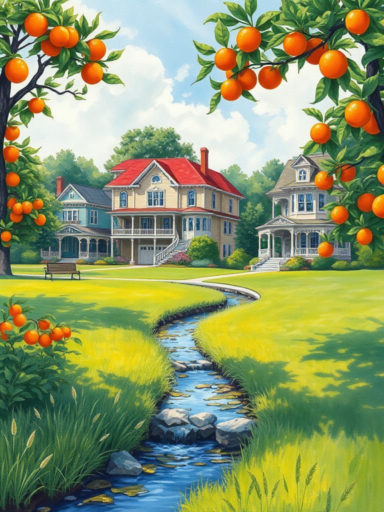 Vibrant Victorian Homes in an Orange Orchard Paradise