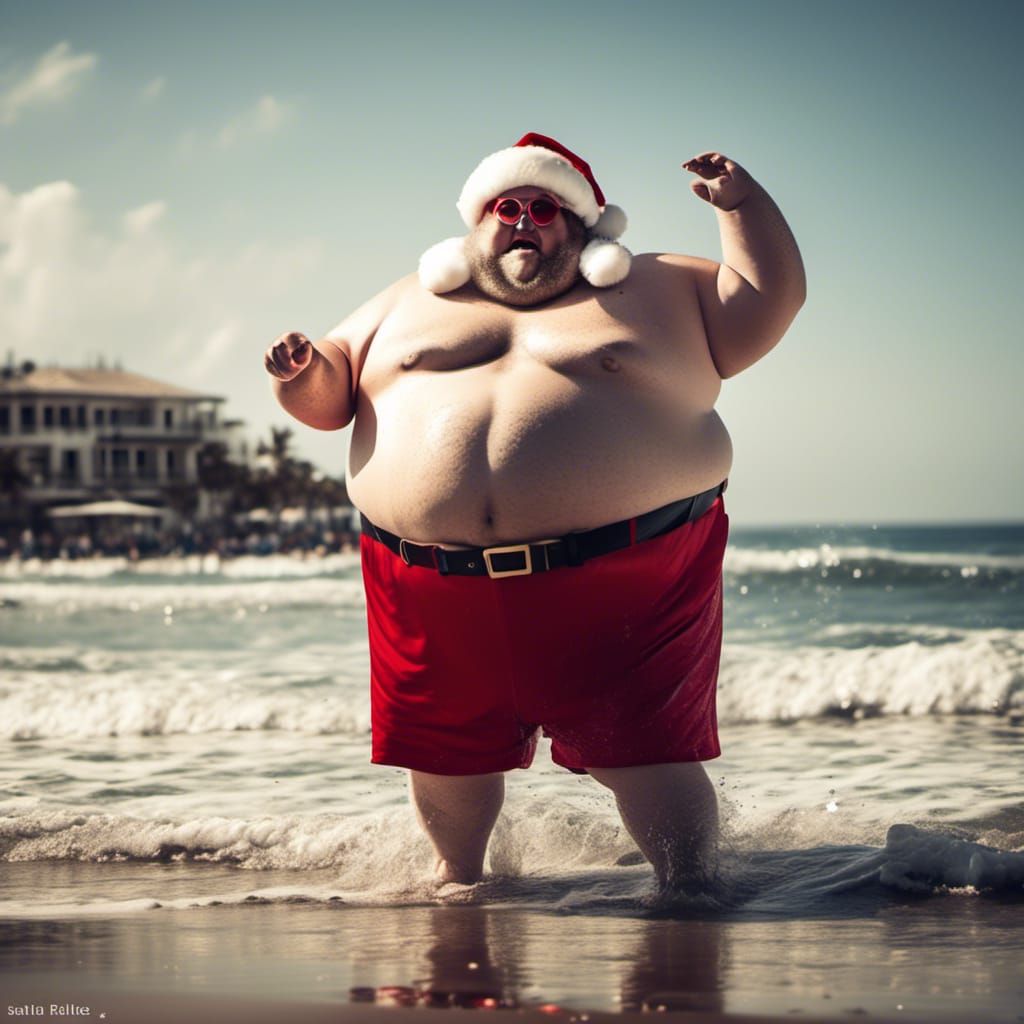Santa Claus on Beach: Professional Portrait