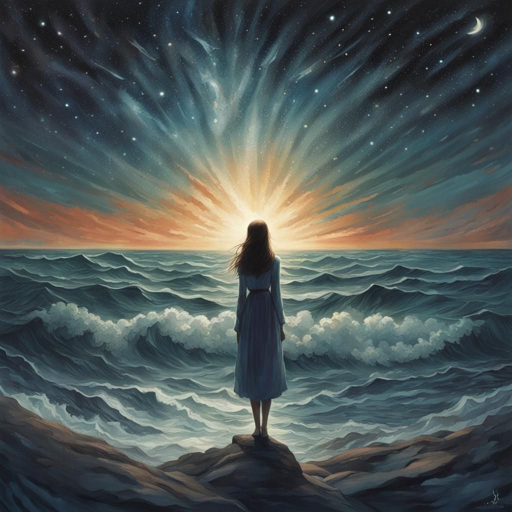 Cosmic Fear: Stars Surge Through the Sea