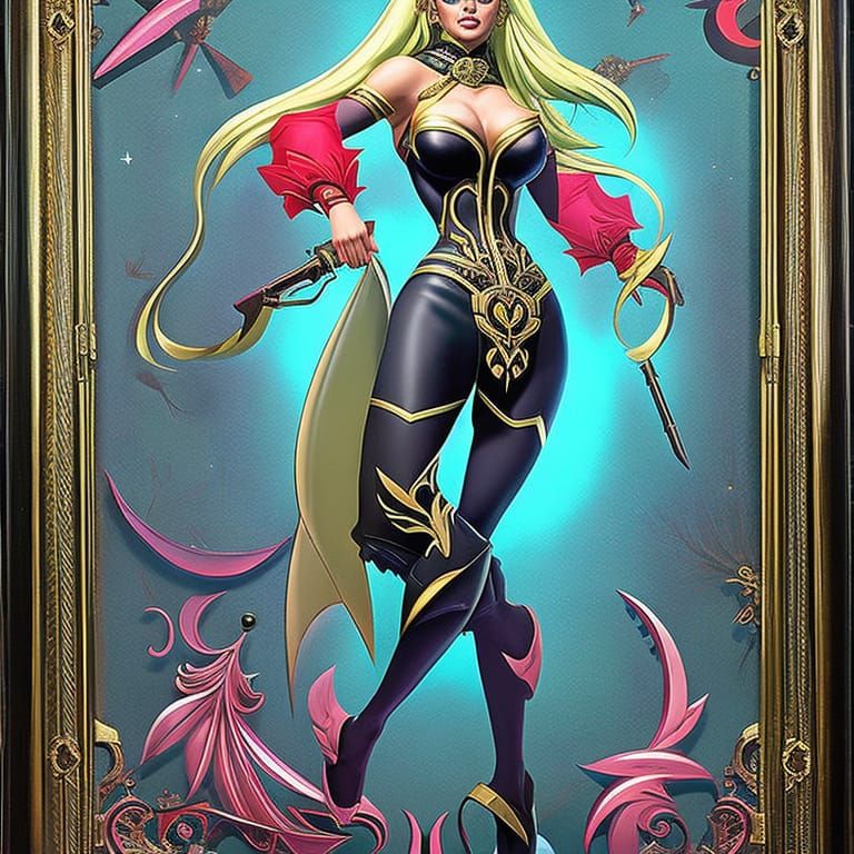 Beautiful Maniac in Art Nouveau Comic Style