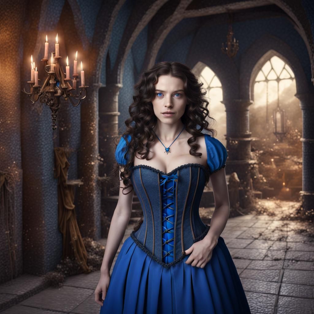 Medieval Witch in Castle Lair, Detailed Digital Art