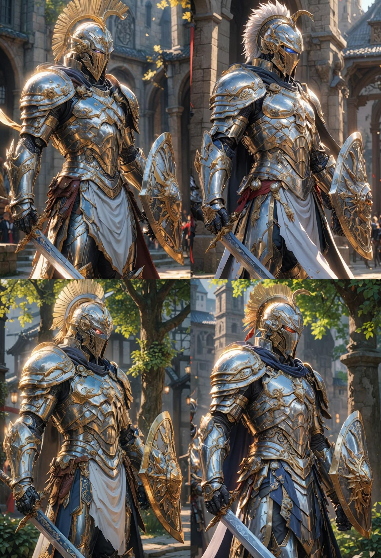 Anime Knight in Detailed 3D Art