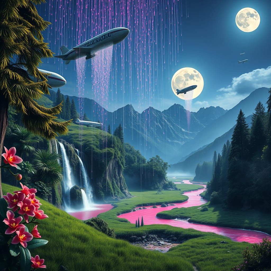 Jewels Rain Down onto Enchanted Valley with Pink River