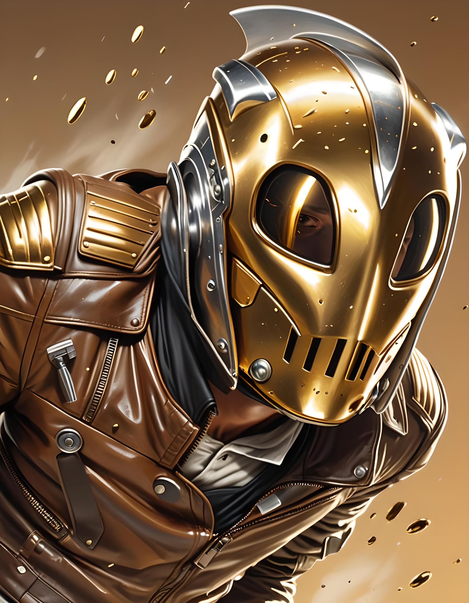 Rocketeer Soaring with Silver Bullets: Hyperrealistic Art