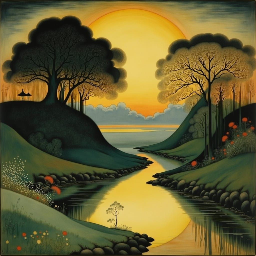 Mystical Landscape in Vibrant Colors