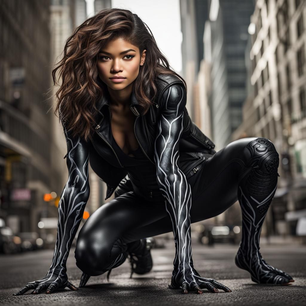 Zendaya Coleman with Venom Symbiote Digital Art