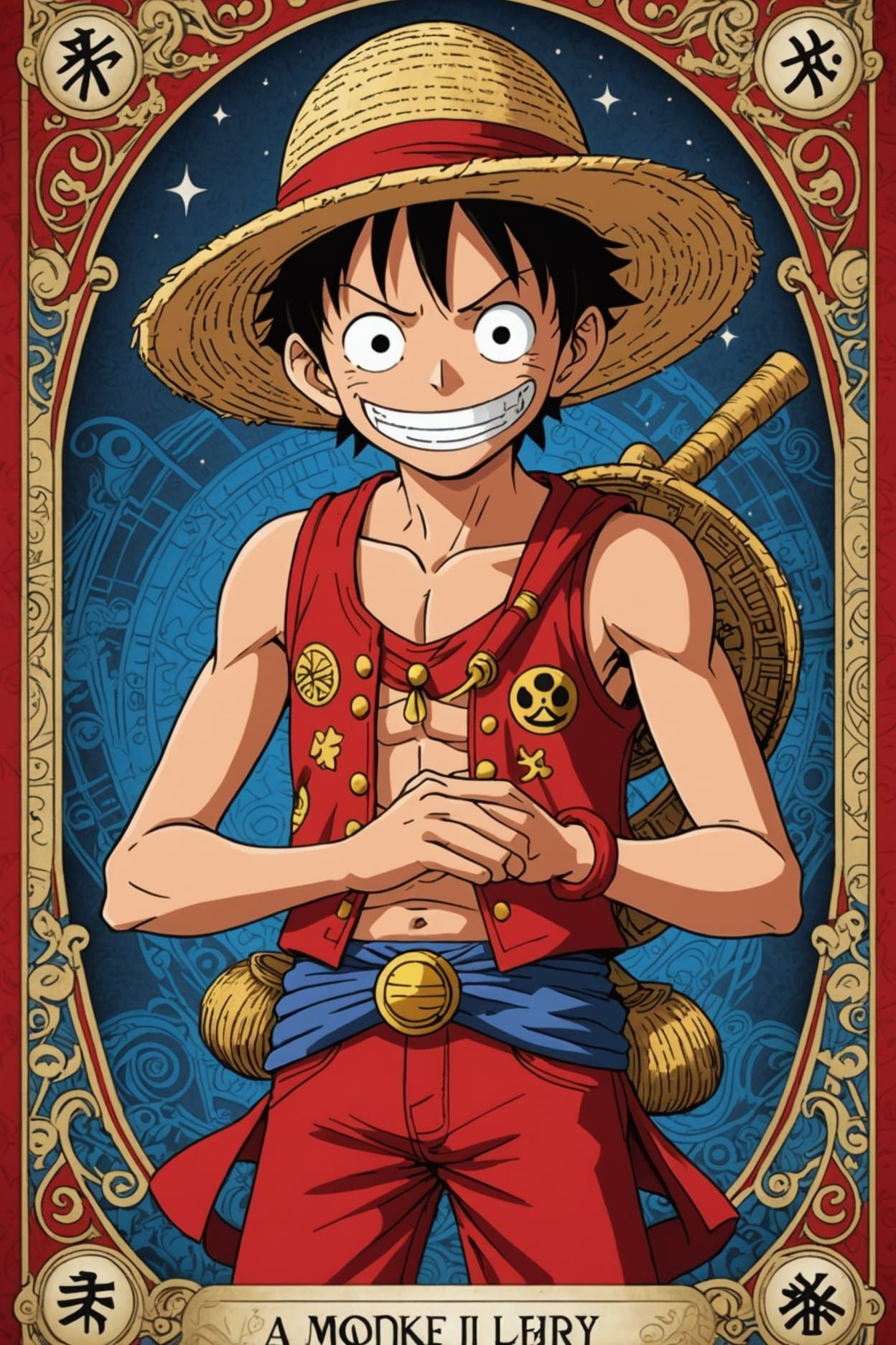 Luffy as The Pirate King Tarot Card