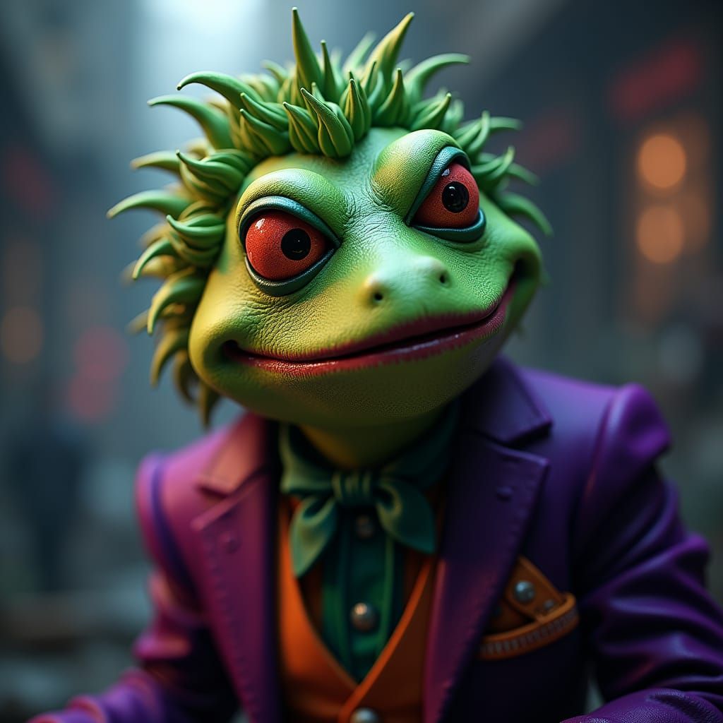 Kermit as Joker: Dark Fantasy Concept Art
