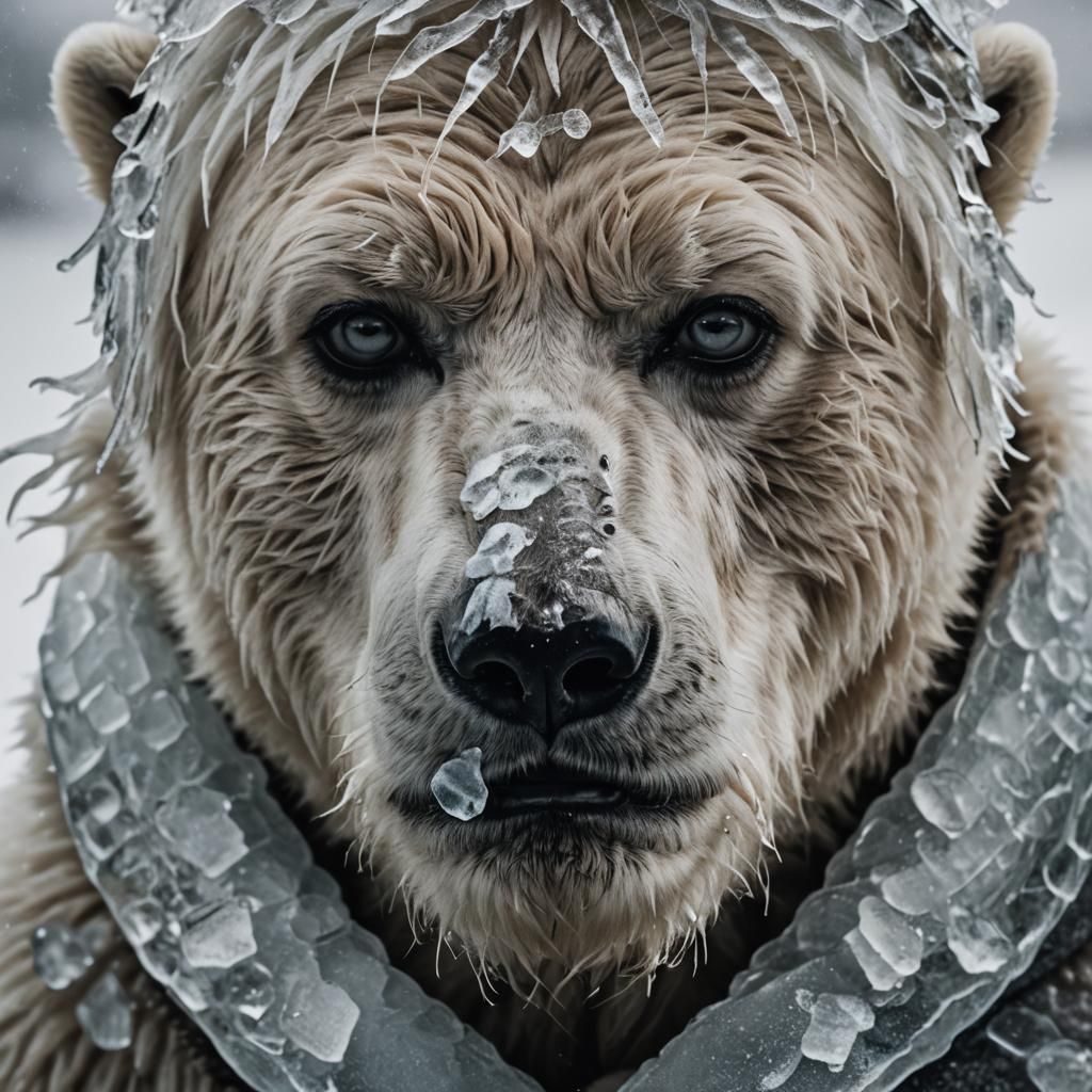 Imposing Polar Bear Monk with Ice Powers