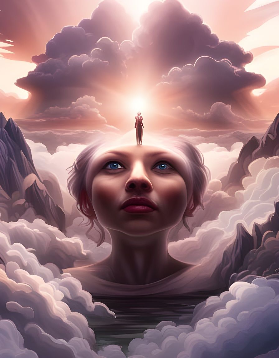 Ethereal Saint Radiates Divine Light from the Heavens