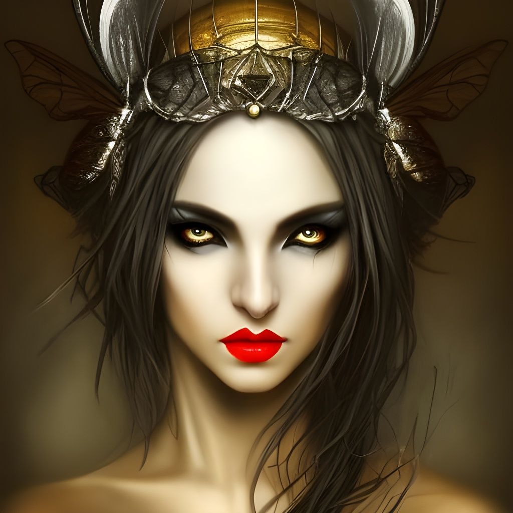 Gothic Dark Fantasy Bee Queen Concept Art