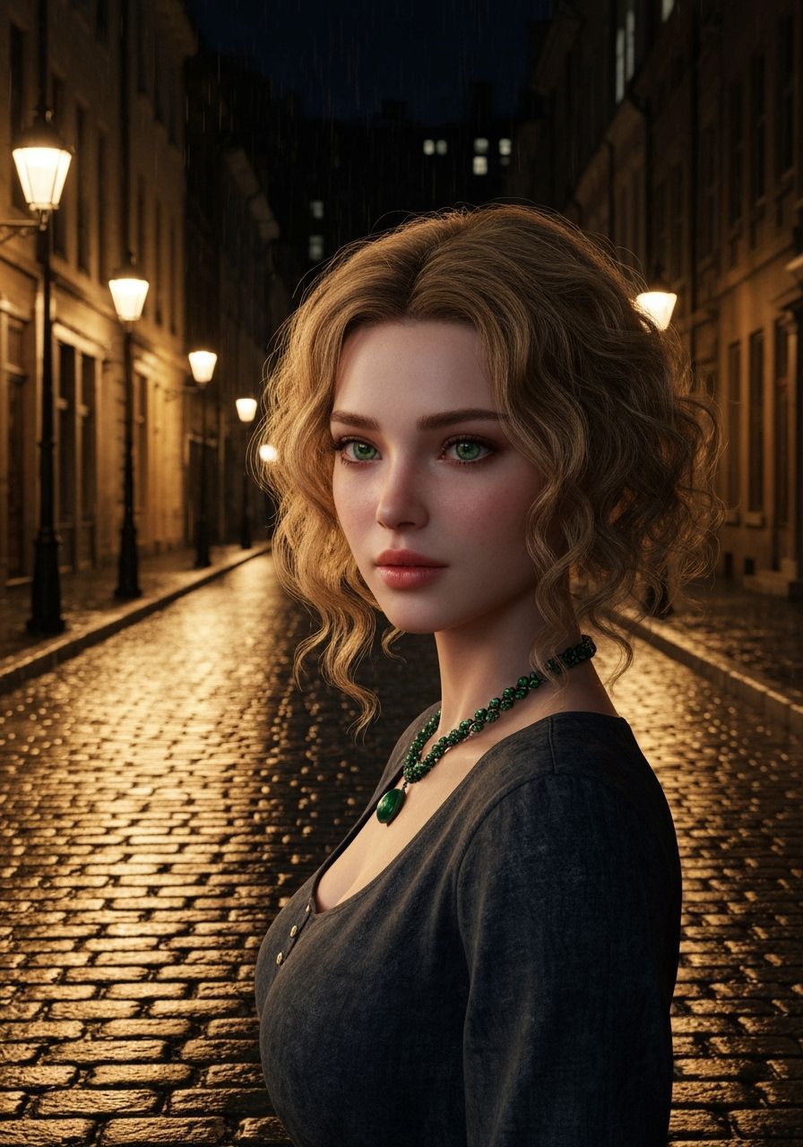 Night Portrait with Vintage Streetlights in 8K