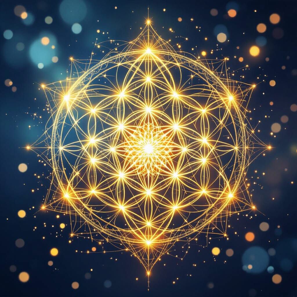 Sacred Geometry Symbolizing Abundance and Wealth in Ethereal...