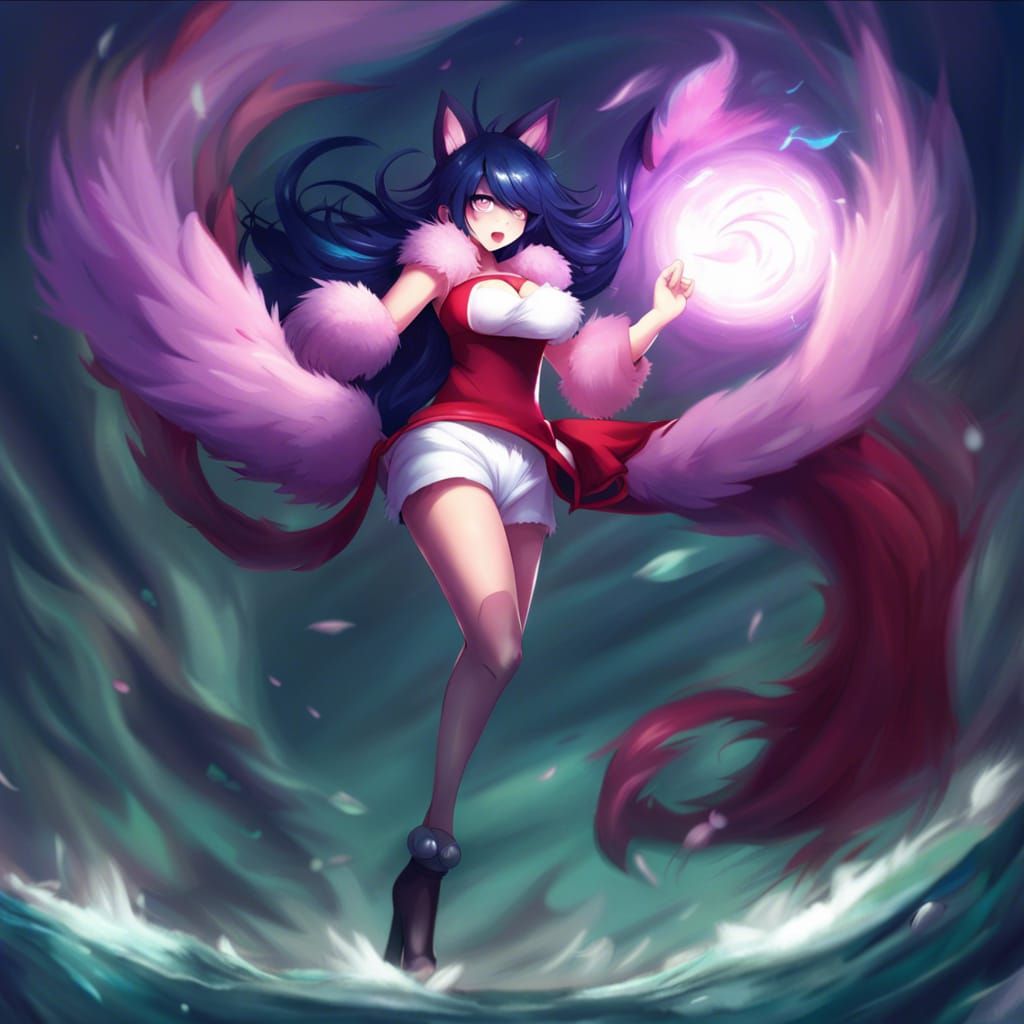 Ahri from League of Legends in Anime Style