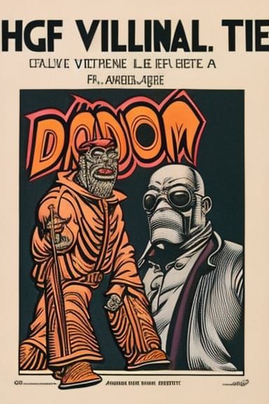 Mad Villain in Vintage Comic Book Style