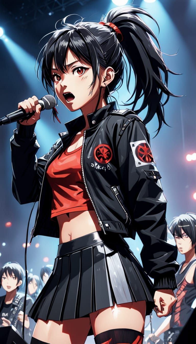 Fierce J-Metal Idol in Metal Punk Style