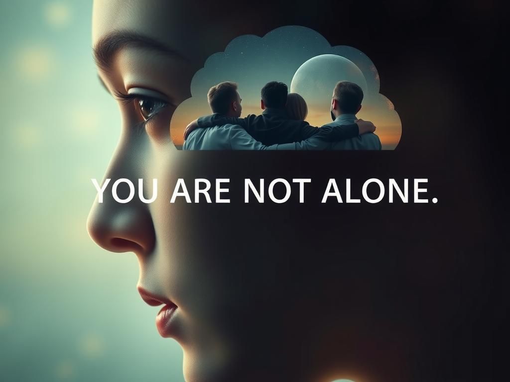 Surreal Mindscape with Calming Embrace