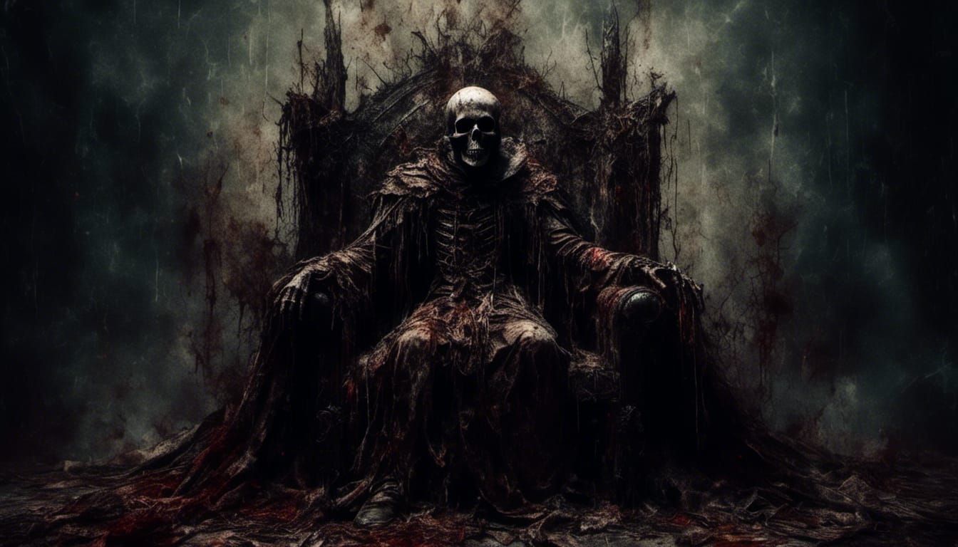 Death on a Throne in Macabre Style