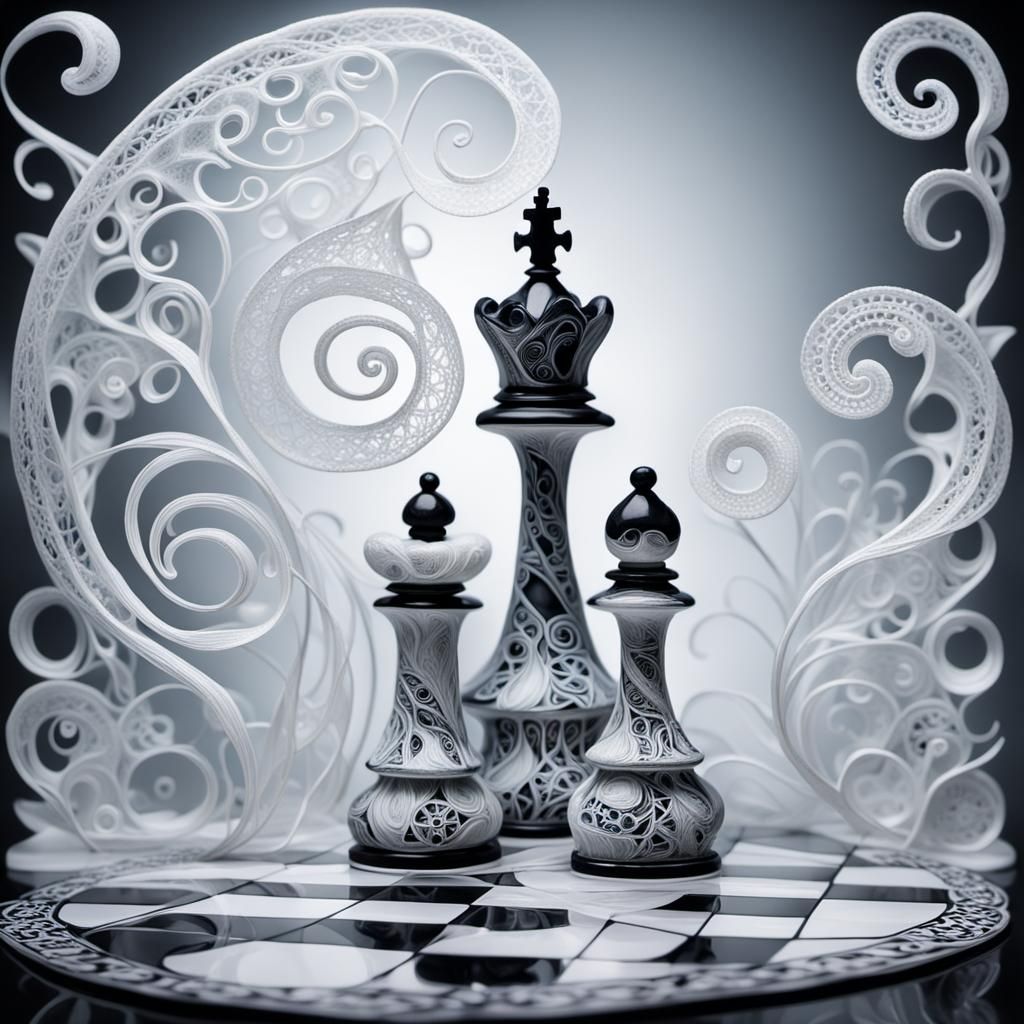 Translucent Porcelain Chess Piece Sculpture