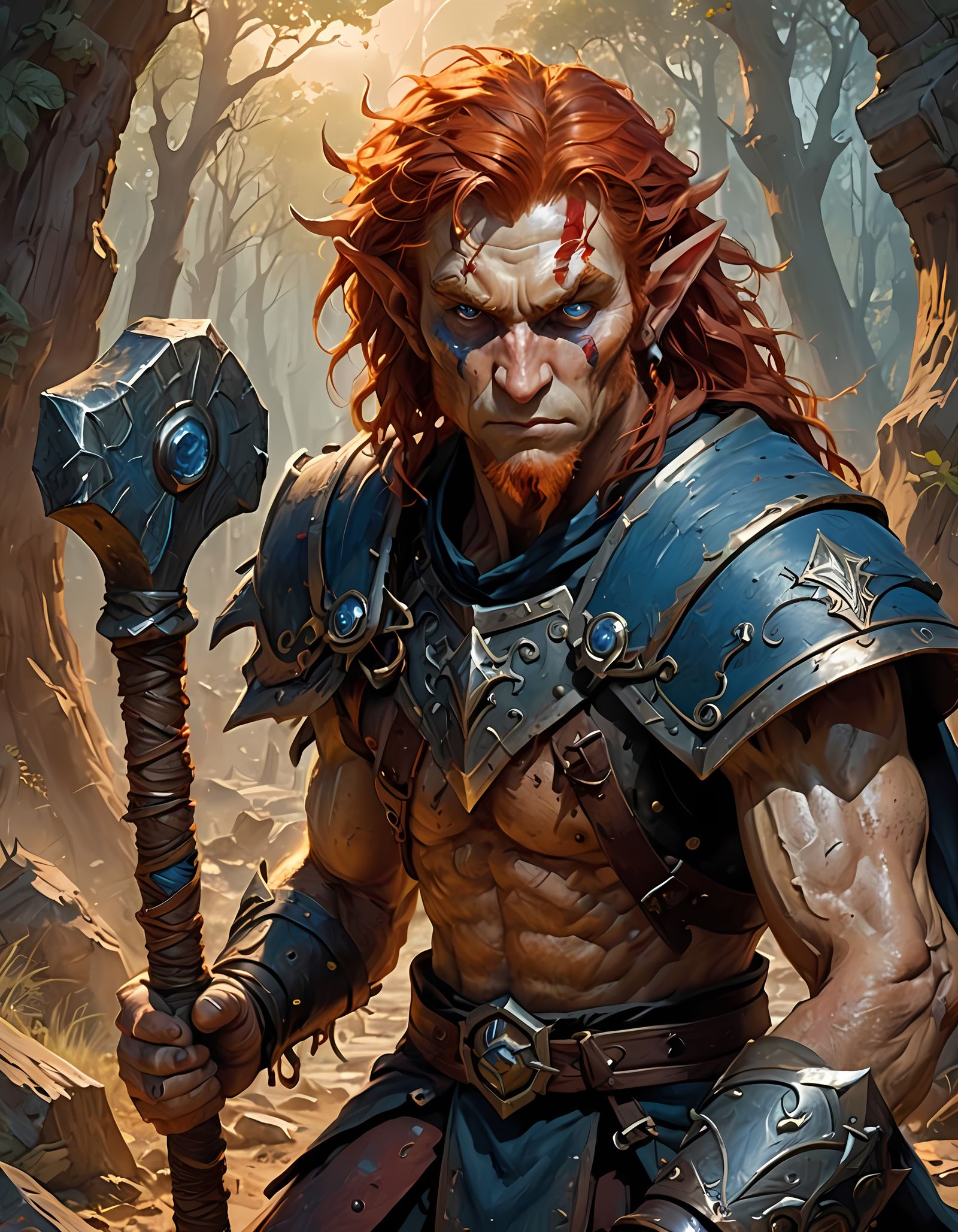 Heroic Elf Warrior Concept Art in Anime Style