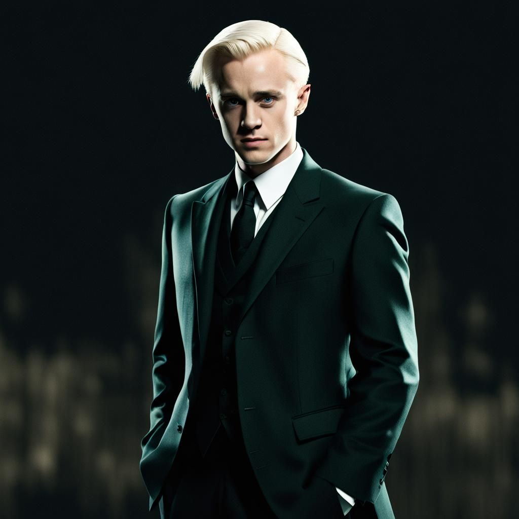 Draco Malfoy in a suit