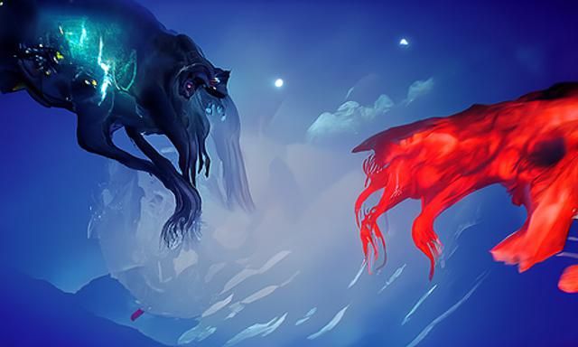 Lovecraftian Spirit Wolf Monster in Mist