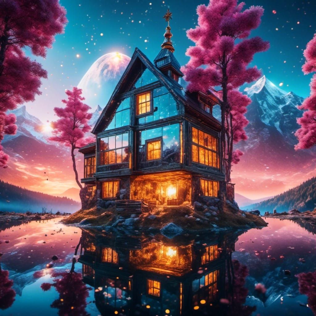 Lush Spring World in Gouache Style