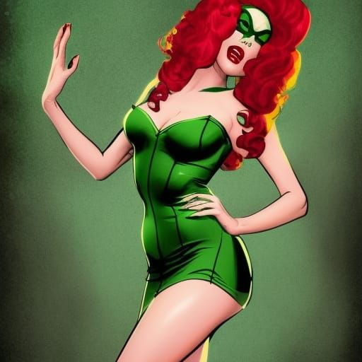 Poison Ivy in 60s Pin-Up Style