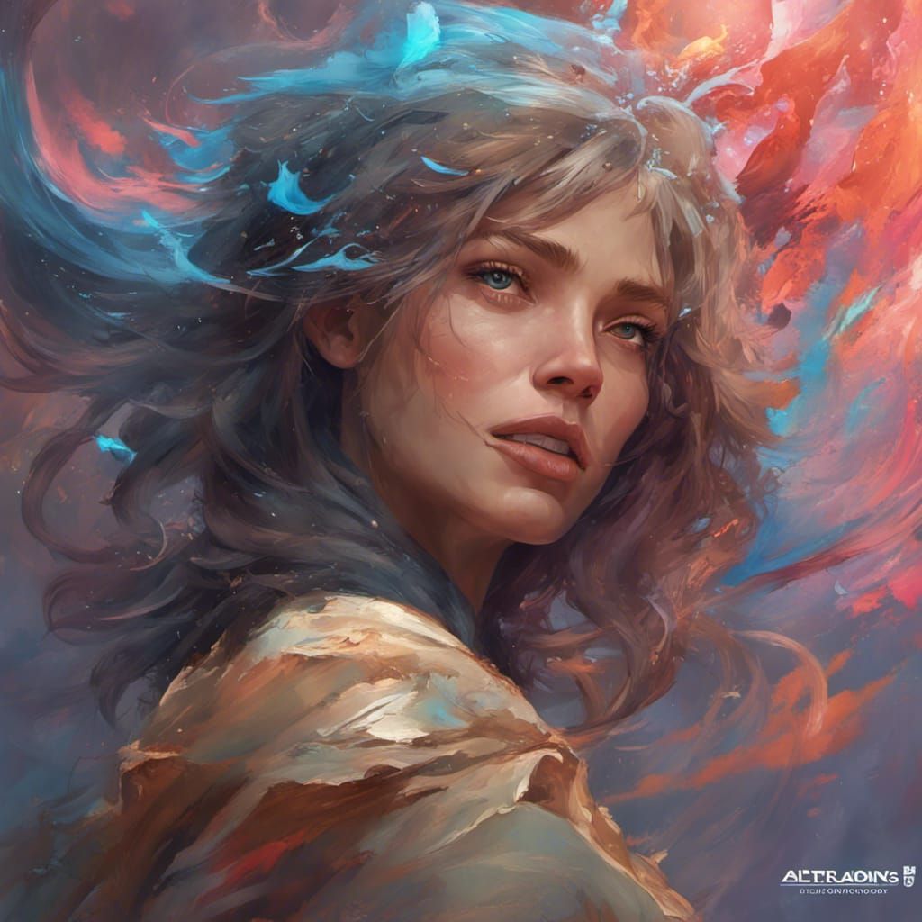 Elated Portrait in Hyperdetailed Splash Art Style