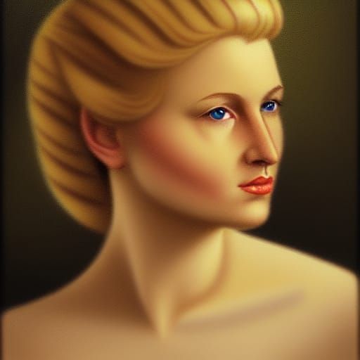 Hyperrealistic Portrait of a Blonde Woman