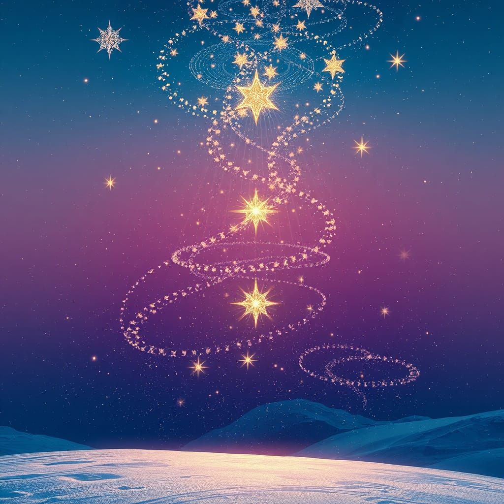 Glittering Stars Descend on Earth: Christmas Art